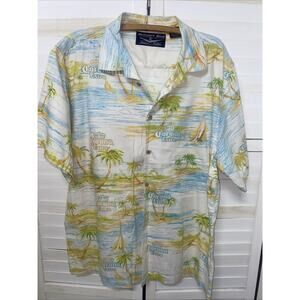 Newport Blue Corona Extra Beer Hawaiian Button Up Shirt Men’s X-Large Beach